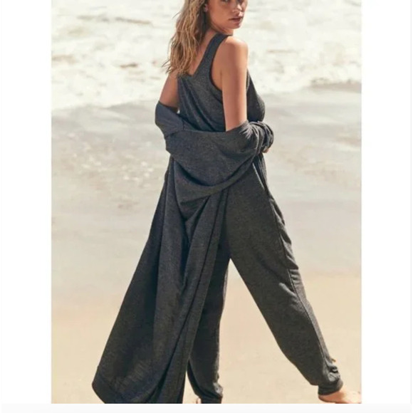Free People BiCoastal Set Jumpsuit ONLY GREY Small - Picture 1 of 5